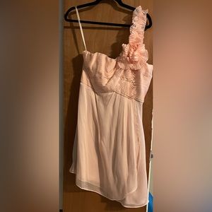 Pretty Pale Pink One Shoulder Dress